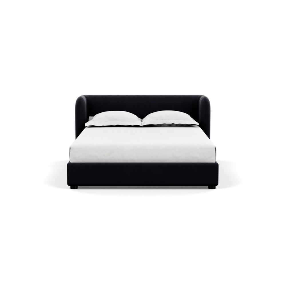 Heal's Group Bed Double Velvet Black