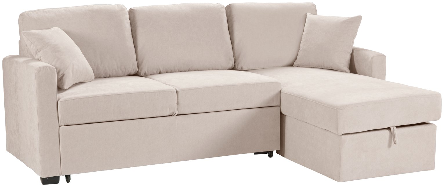 Habitat Reagan Right Corner Fabric Sofa Bed - Natural