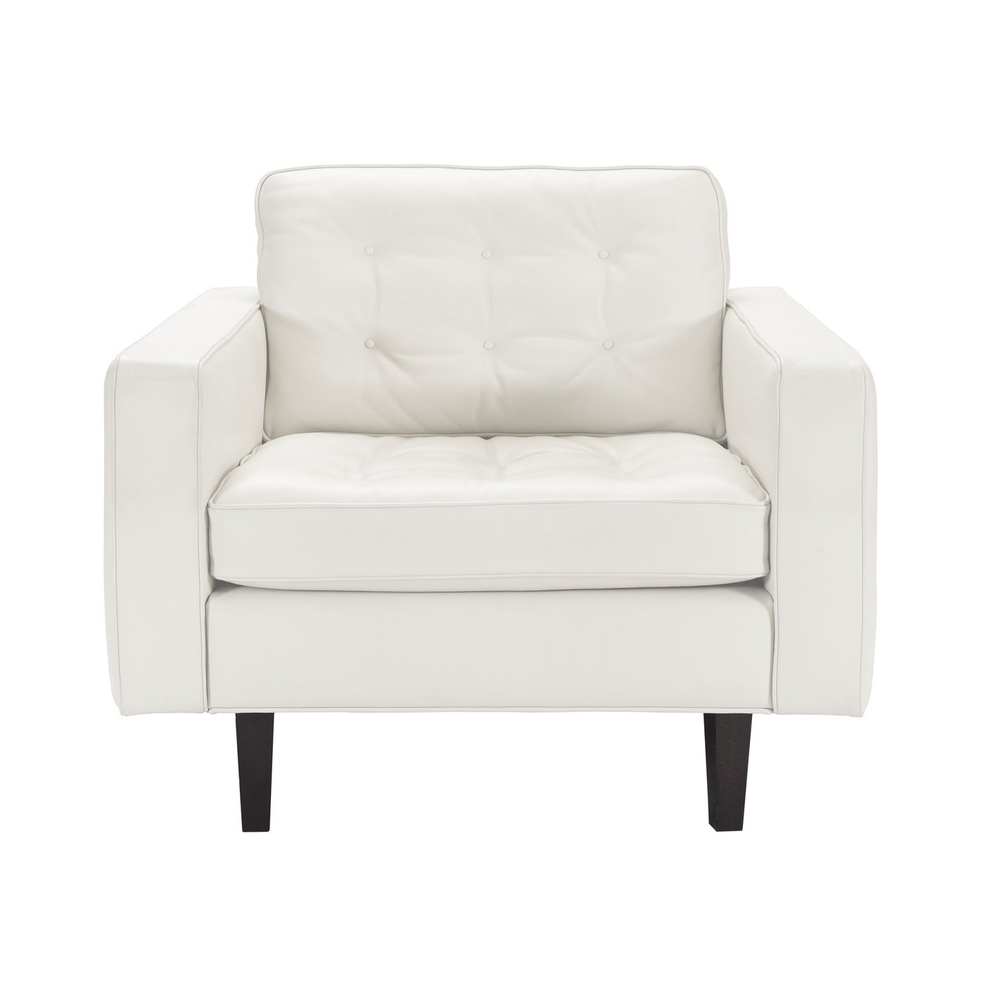 Heal's Hepburn Armchair Leather Grain White 000 Wenge Black Feet