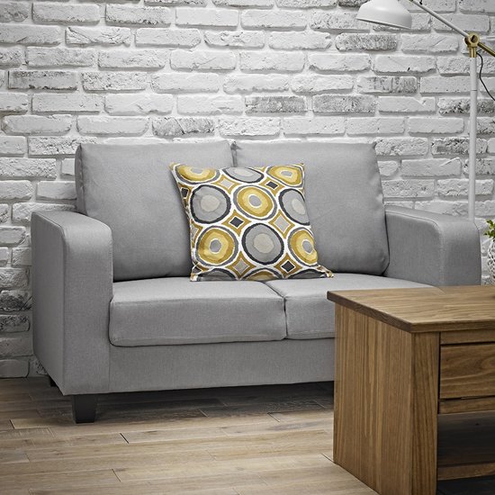 Canes Linen Fabric 2 Seater Sofa In Grey