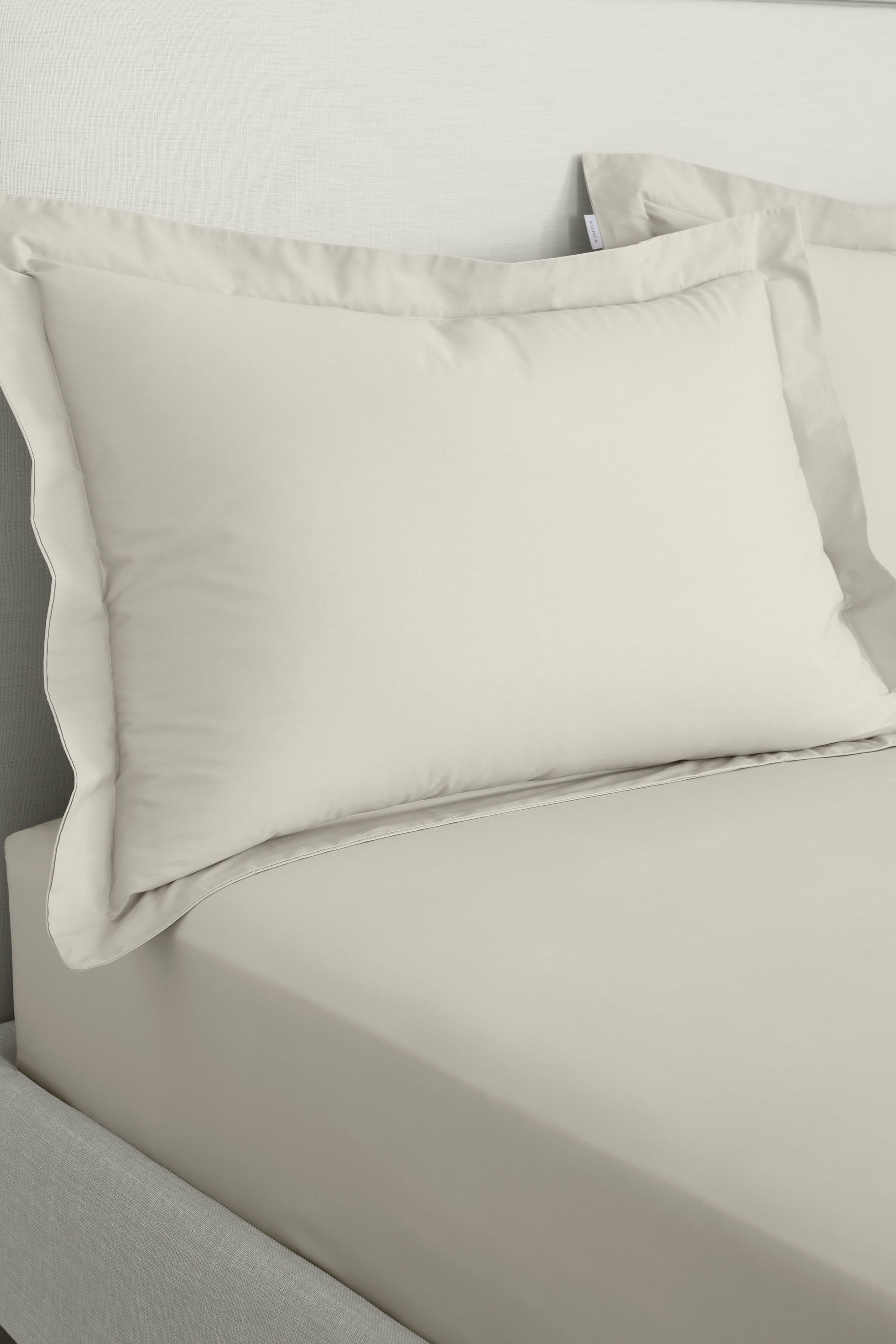 Bianca '200 Thread Count Cotton Percale' Oxford Pillowcases in Natural