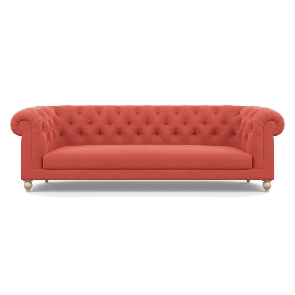 Heal's Fitzrovia 4 Seater Sofa Linen Grenadine Natural Feet