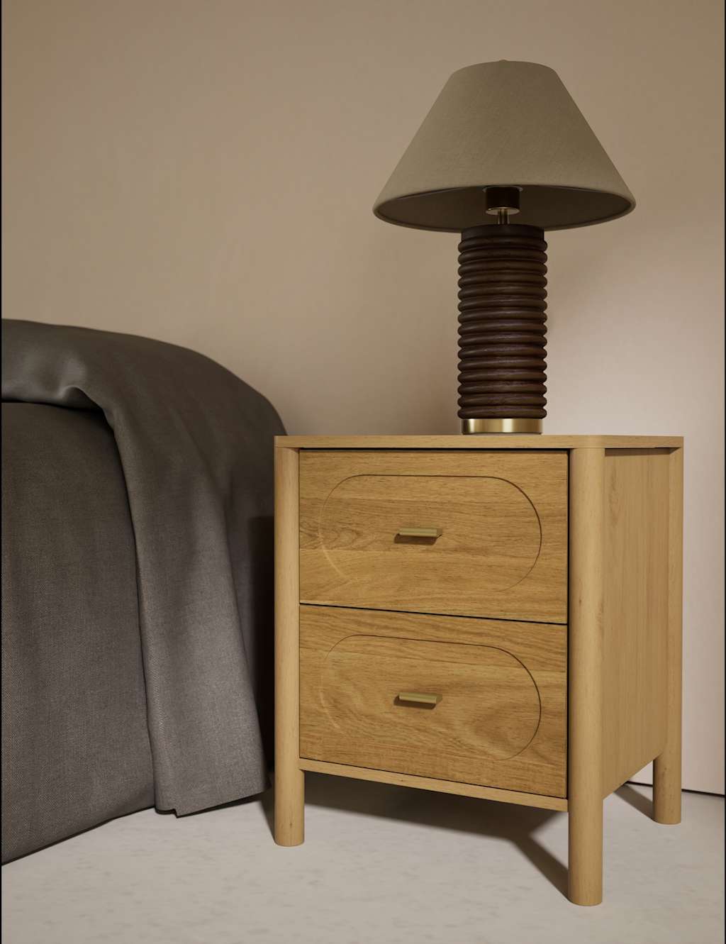 Gallery Direct Giles 2 Drawer Bedside Table Natural