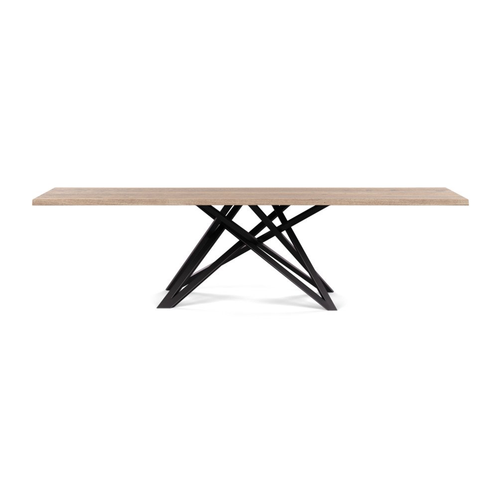 Heal's Vienna Dining Table 280x90cm Grey Oiled Oak Natural Edge Filled