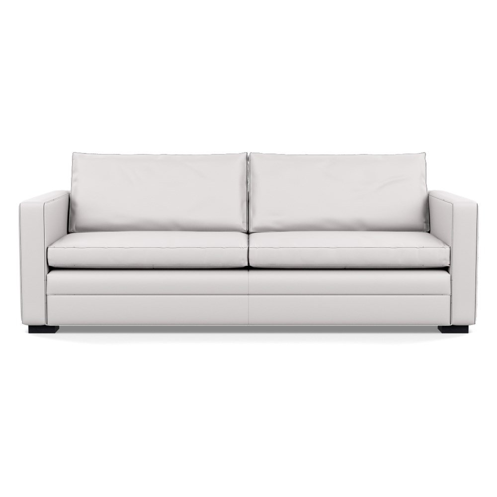 Heal's Palermo 4 Seater Sofa Leather Grain White 000 Black Feet