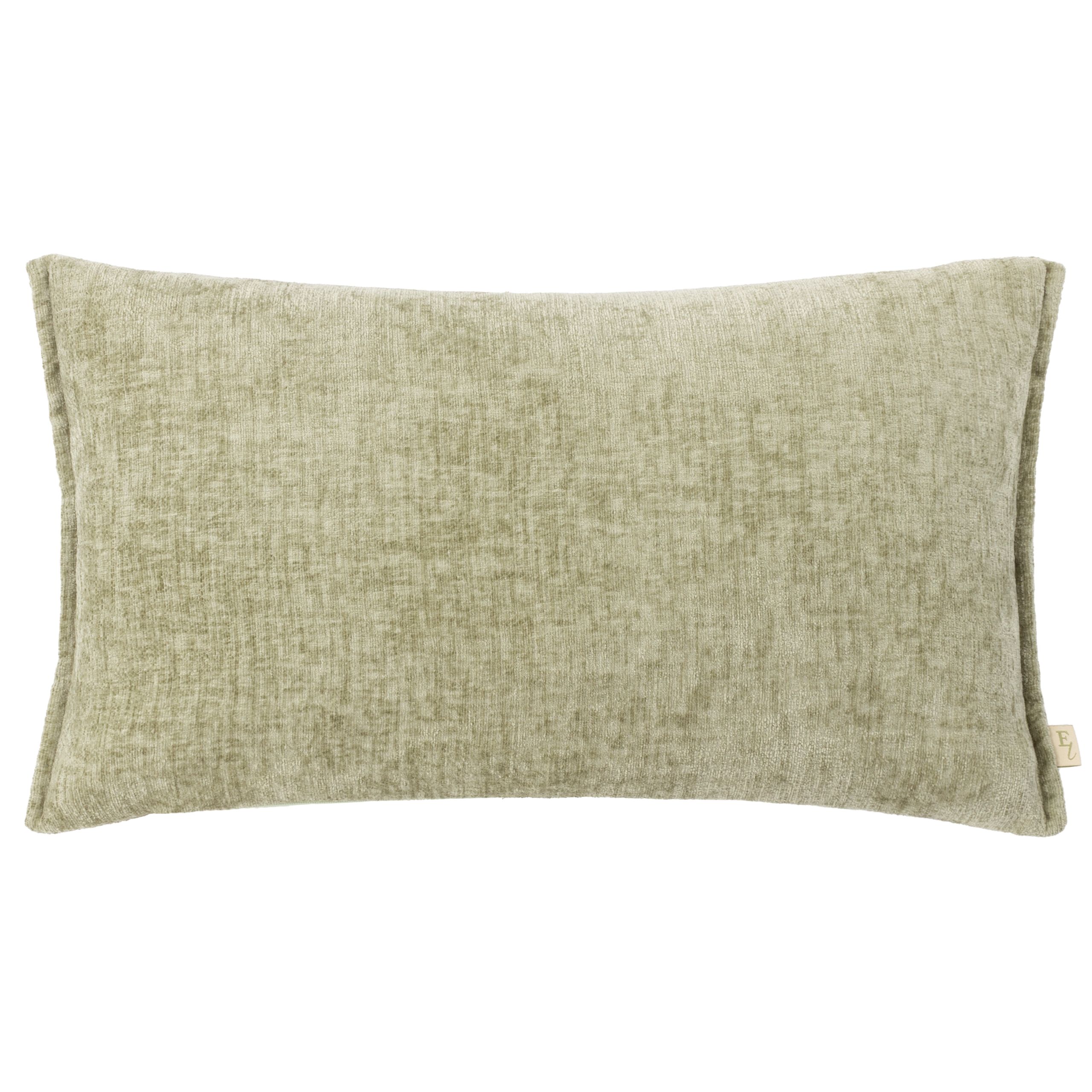 Evans Lichfield Buxton Chenille Reversible Rectangular Cushion in Light Green