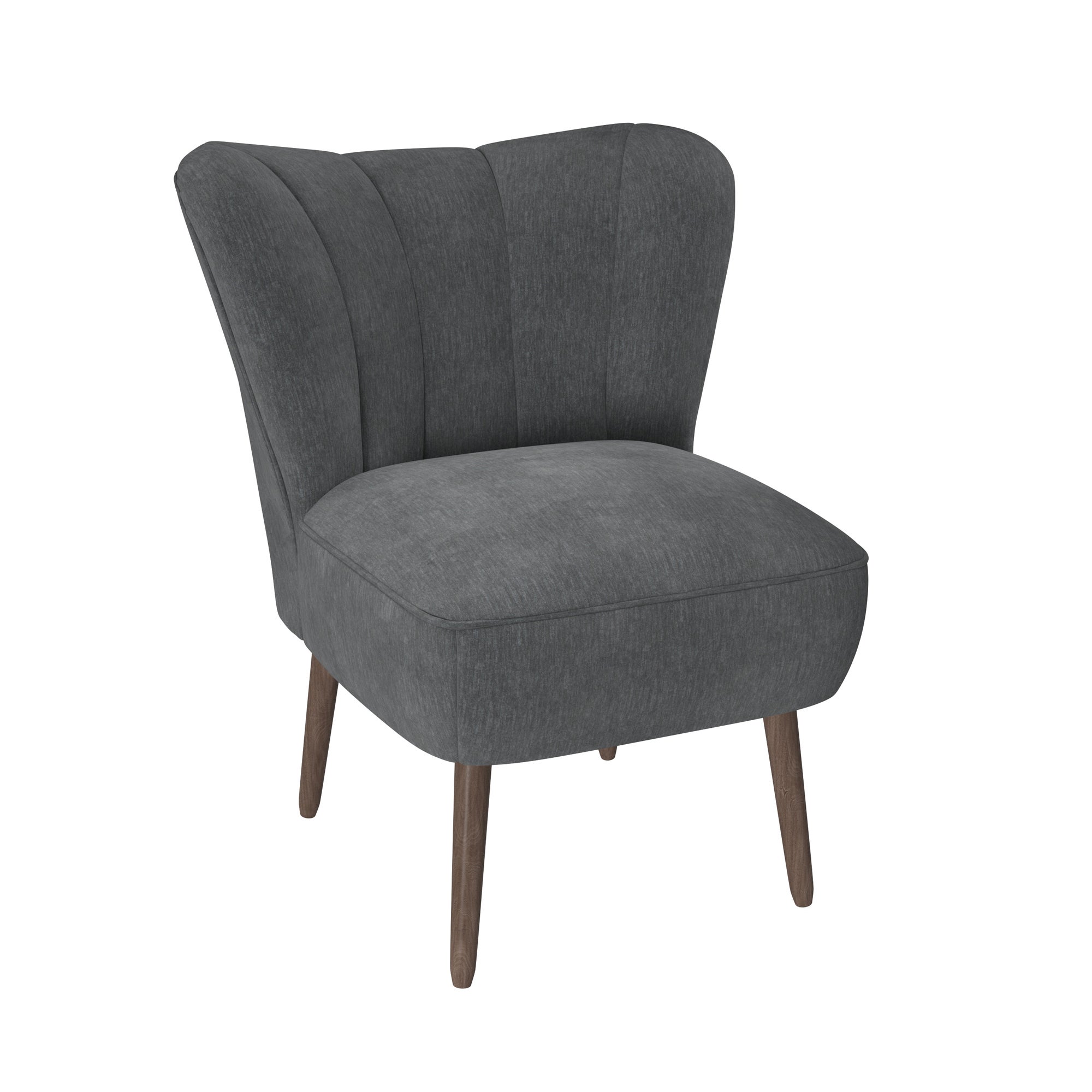 Abby Chenille Cocktail Chair Charcoal