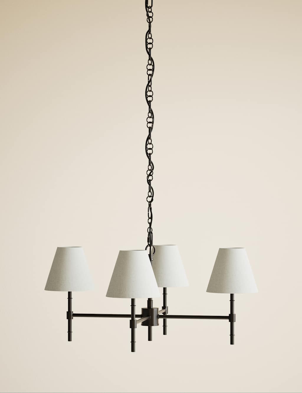 M&S Metal Ribbed Multi-Shade Chandelier Black