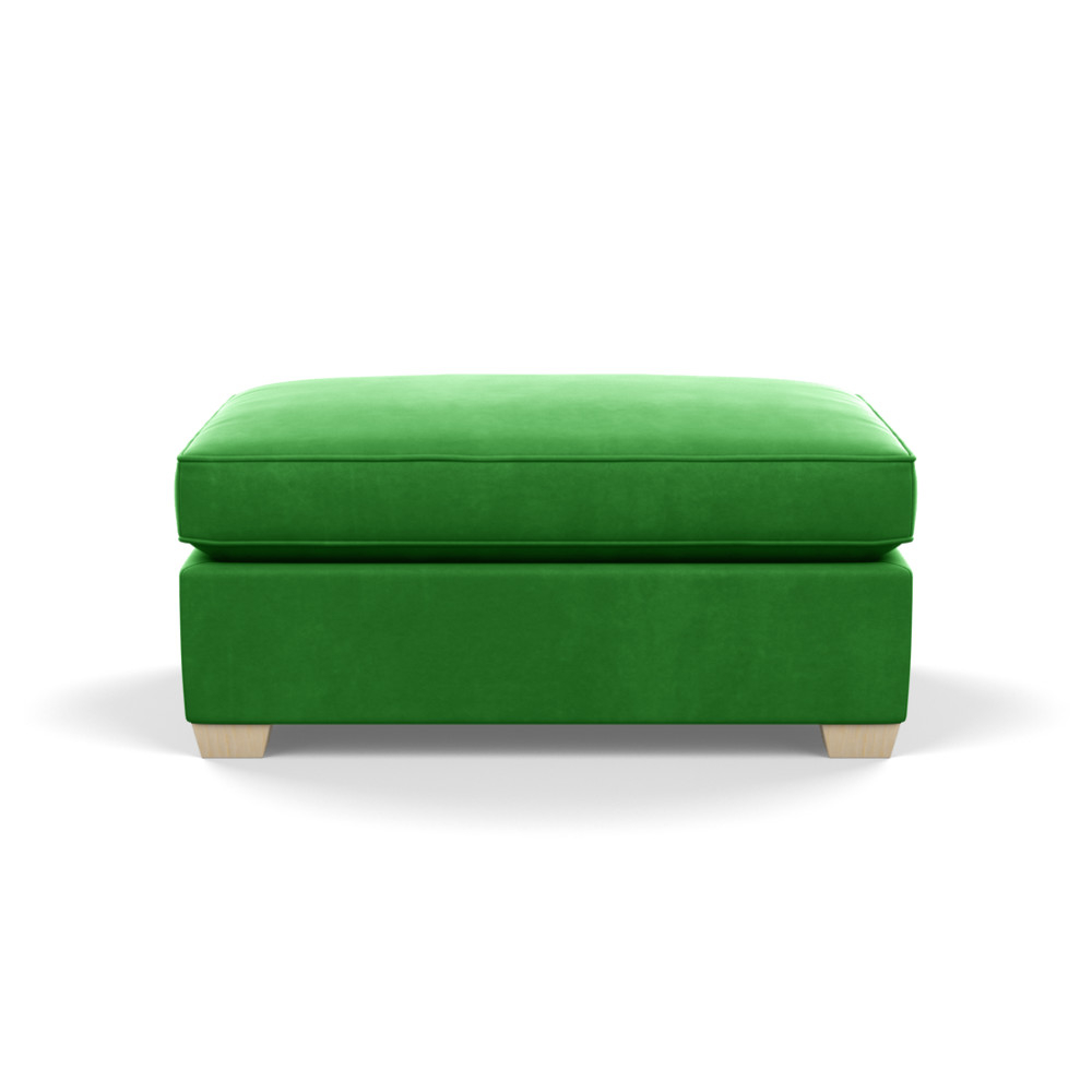 Heal's Torino Footstool Varese Velvet Emerald Natural Ash Feet