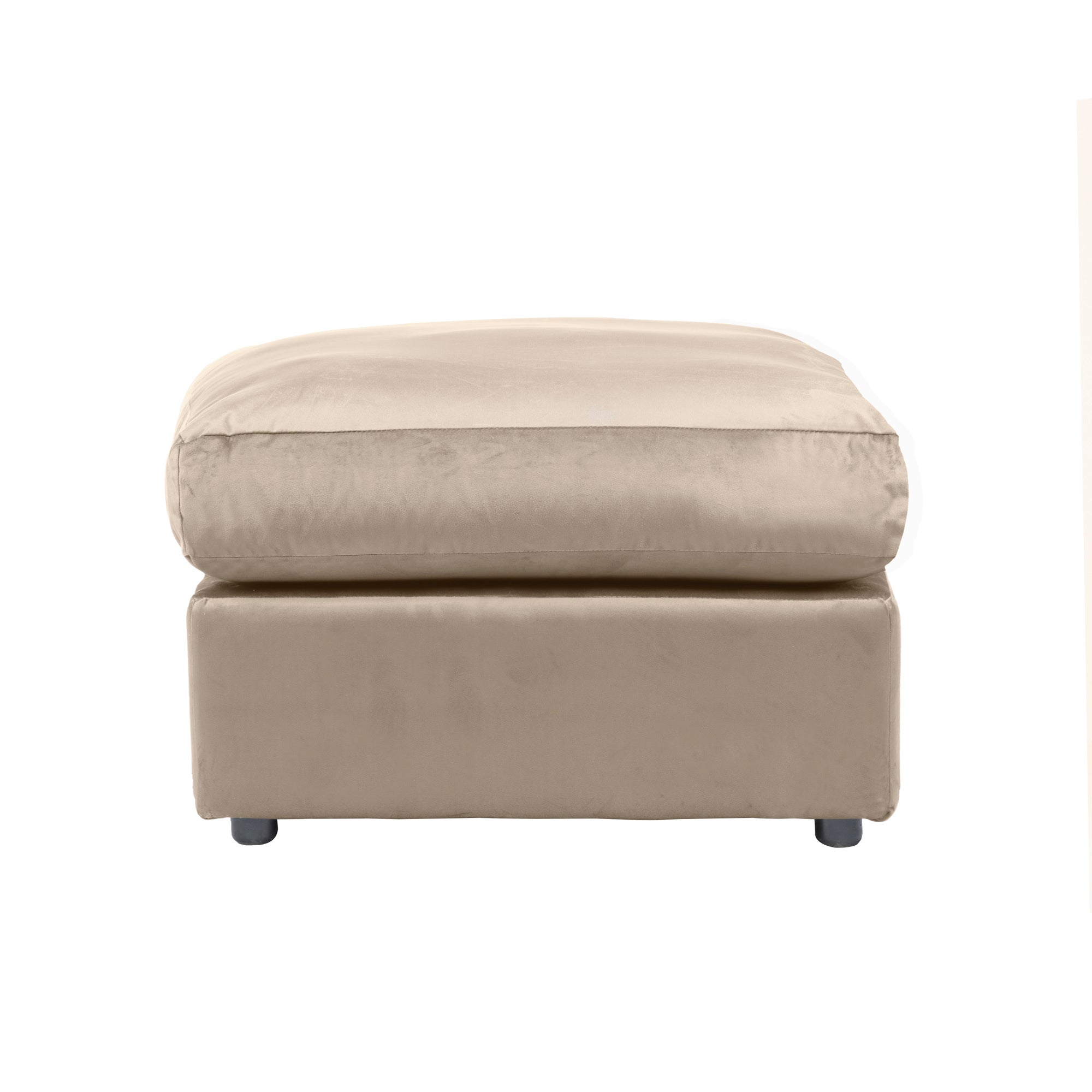 Blake Velvet Footstool Beige