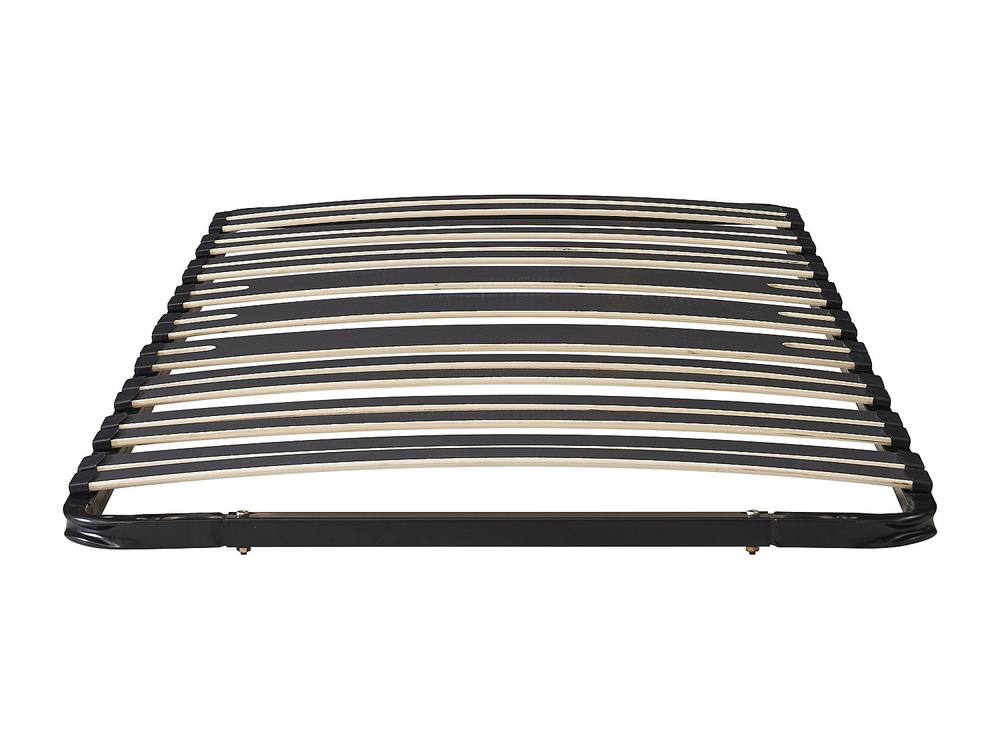 Vente-unique Slatted Frame Bed Base To Assemble 90 X 190 Cm - 15 Slats - 3 Zones in Black
