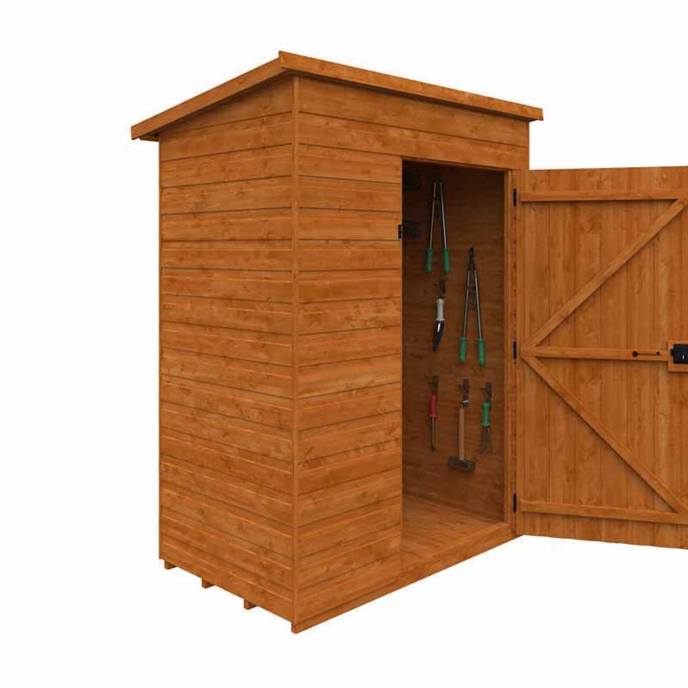 Buttercup Farm 5 x 3 Feet Toolshed 12mm Shed - Solid Wood/Softwood/Pine in Burnt Orange 2