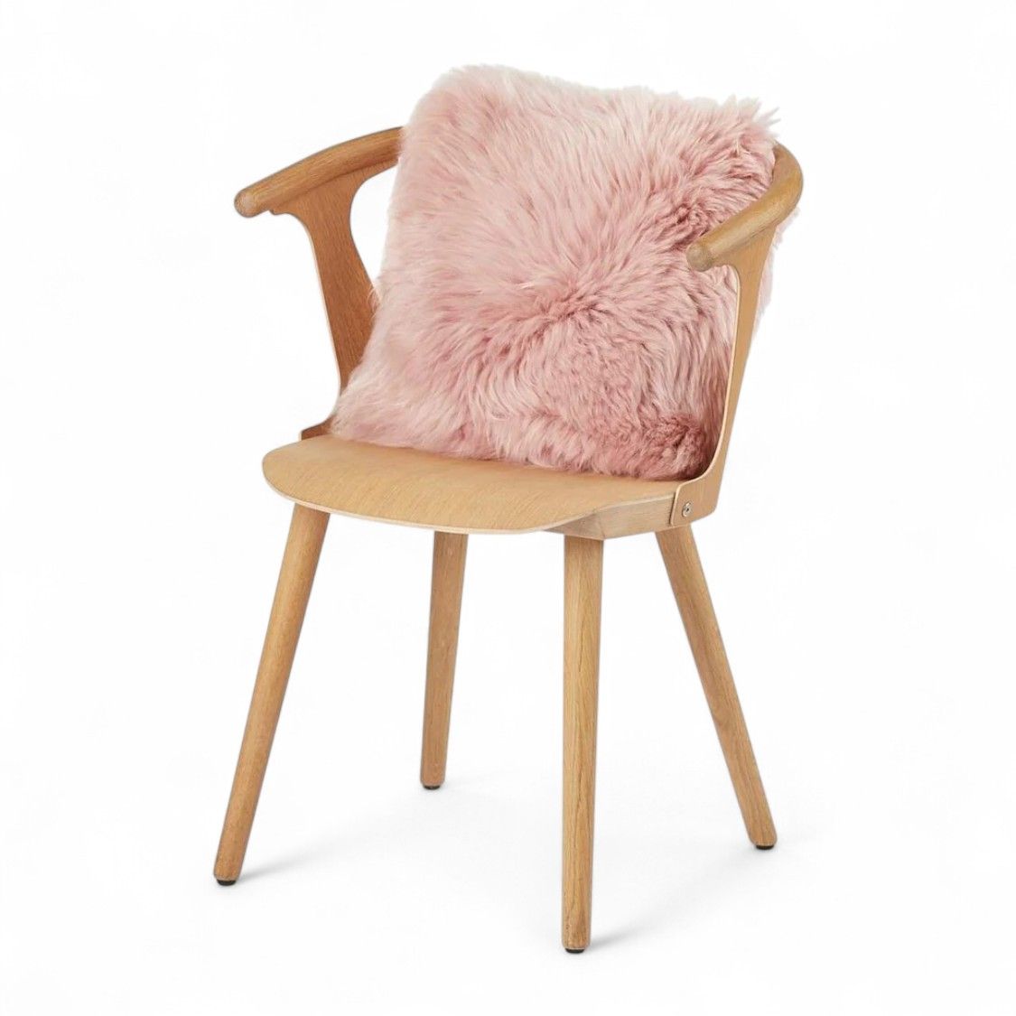 Infinity Leather Luxury Genuine Sheepskin 40x40cm Real Wool Single Sided Cushion in Pink
