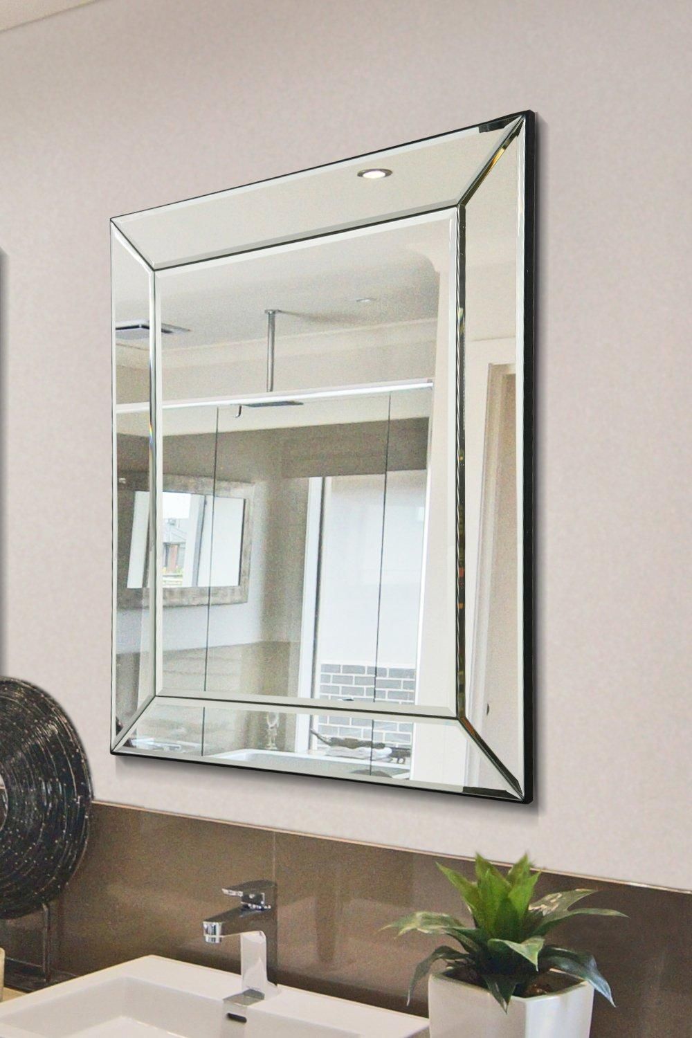 MirrorOutlet 'Horsley' All Glass Wall Mirror 69 x 58 CM in Clear
