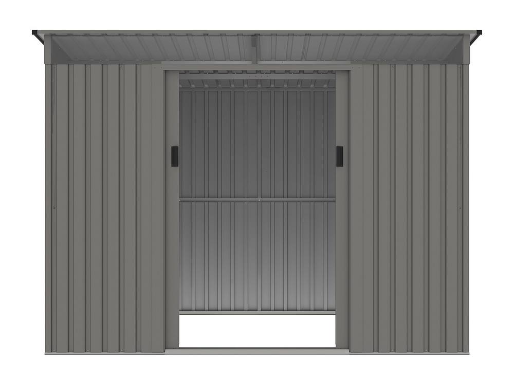 Vente-unique Galvanised Grey Steel Garden Shed - 4.77 M² - FOLCO 5