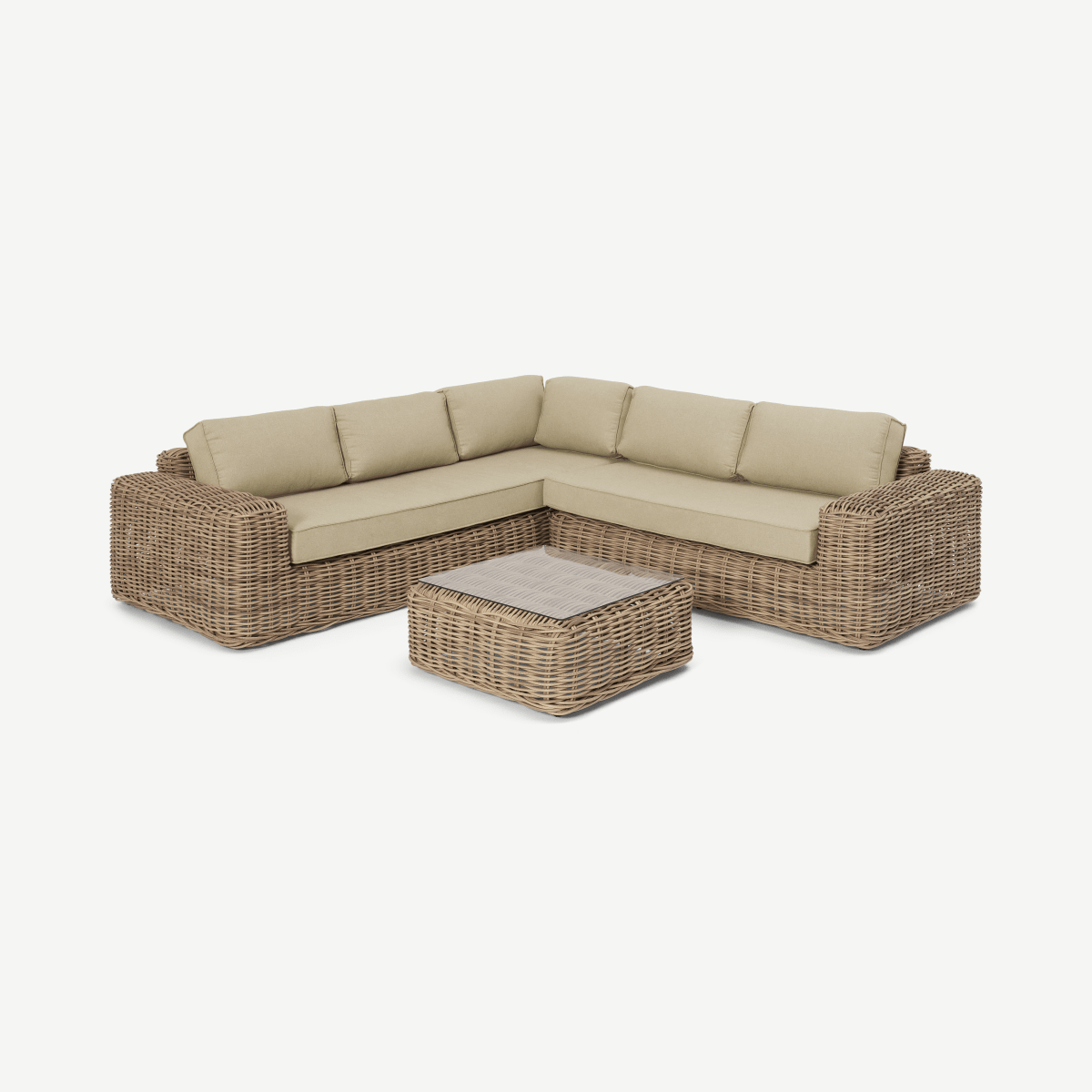 Meera Garden Corner Set, Natural & Cream Polyweave