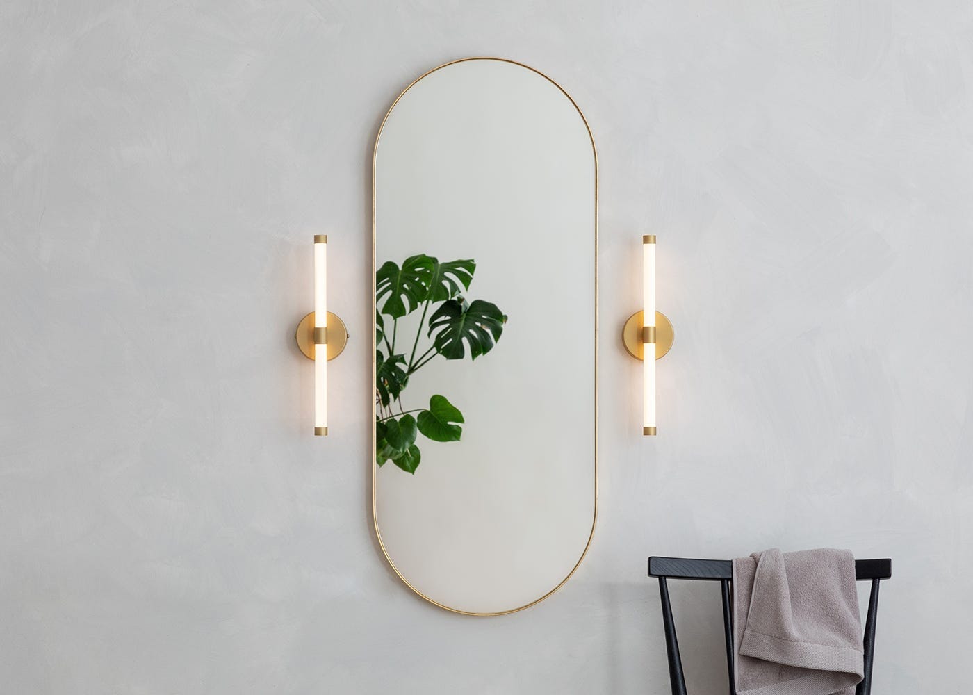 Heal's Tubular LED Bathroom Wall Light Gold 3