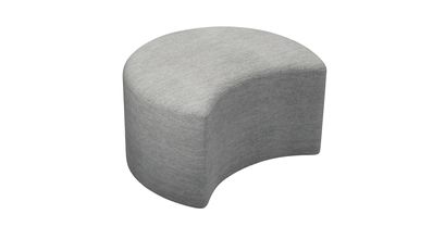 Luna Half Moon Footstool in Gull Slubby Cotton - sofa.com