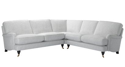 Bluebell Asym. Crn: LHF 2.5 Seat w RHF 2 Seat in Koala Chelsea Linen - sofa.com