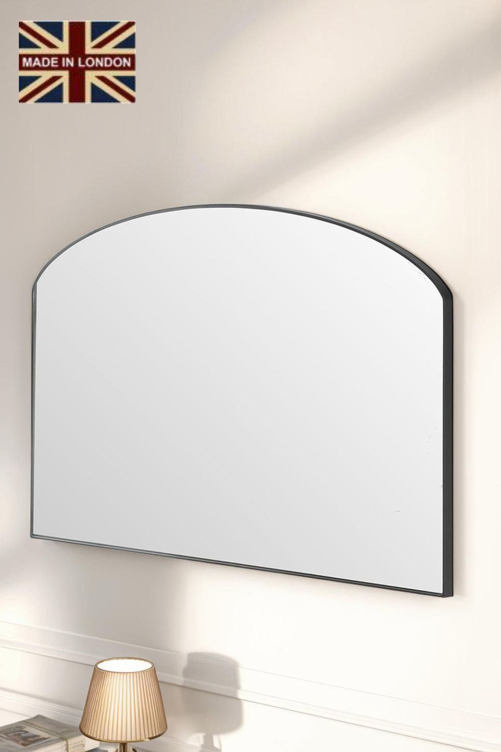 Yearn Mirrors Minimal arched mirror Black 71(w) x 49cm(h)
