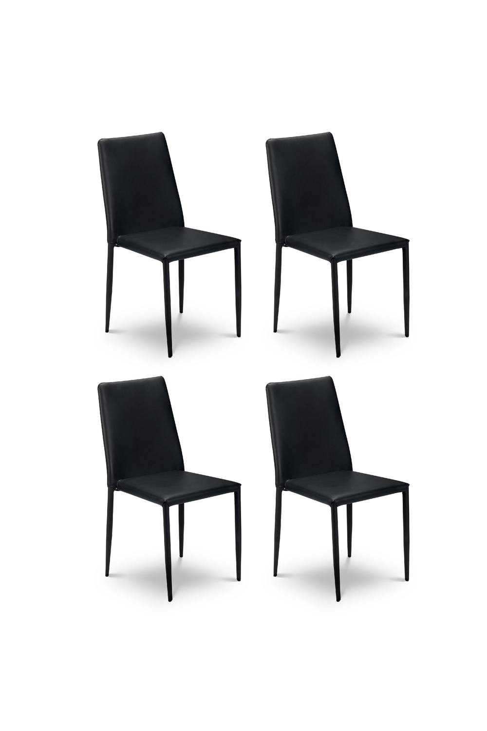 Julian Bowen Jazz Fully Upholstered Stacking Dining Chair (Set of 4) in Black 5