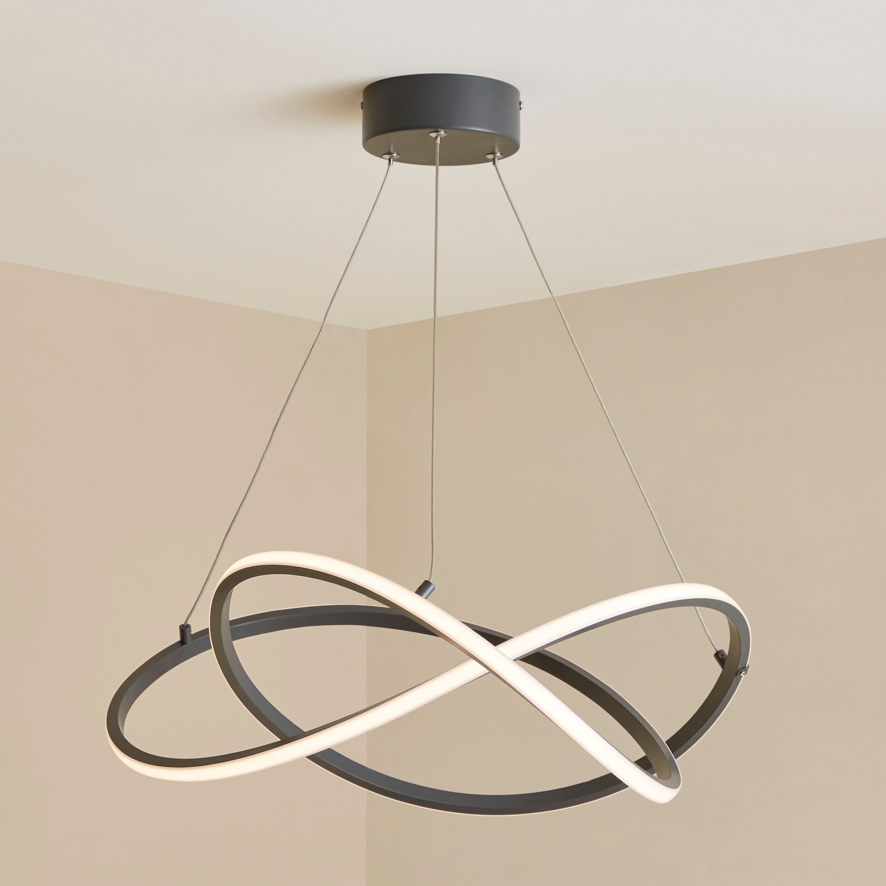 Cortez XL Integrated LED Ceiling Fitting Black