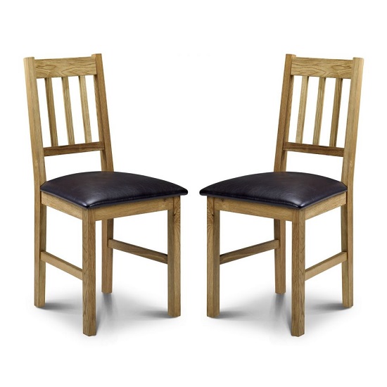 Coxmoor Wooden Dining Chair In Oiled Oak Finish In A Pair
