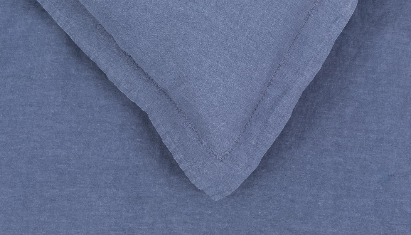 Heal's Washed Linen Blue Double Duvet Cover