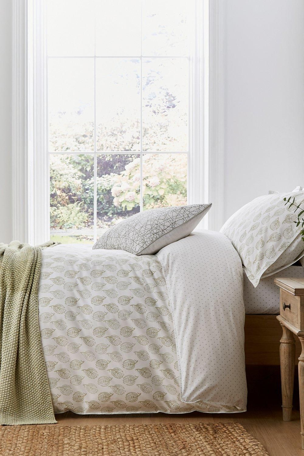 Murmur 'Georgia' Cotton Percale Duvet Cover Set in Green