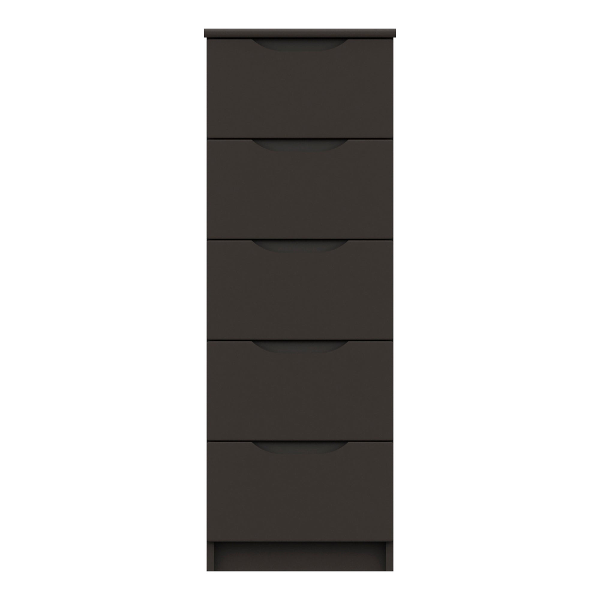 Legato Graphite Gloss 5 Drawer Tallboy Black