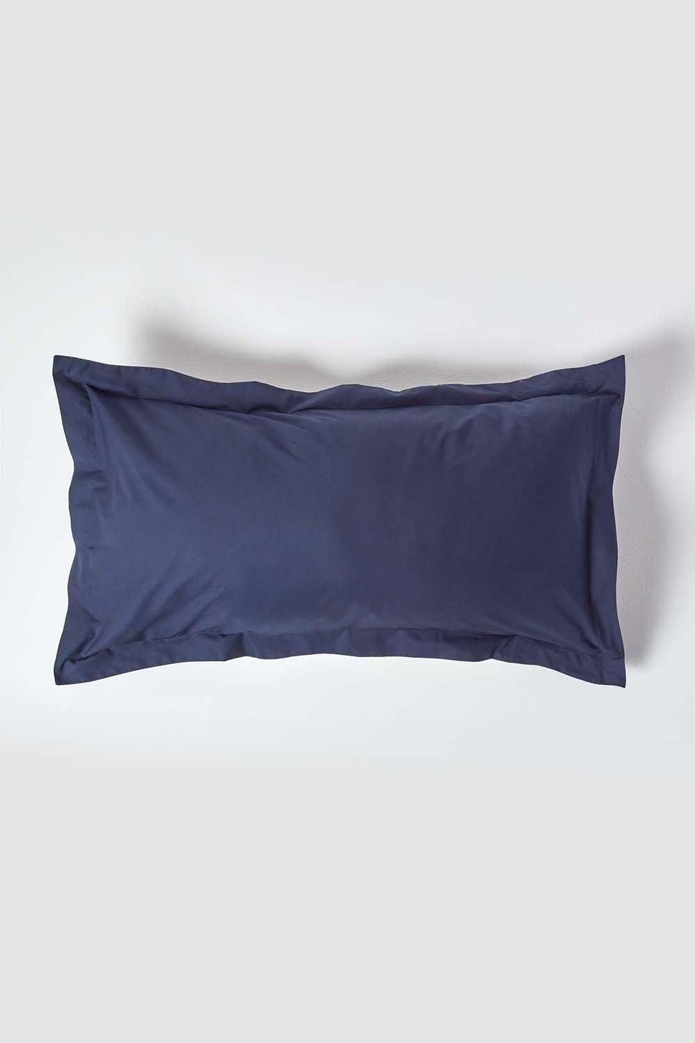Homescapes Egyptian Cotton Oxford Pillowcase 200 TC, King Size in Navy