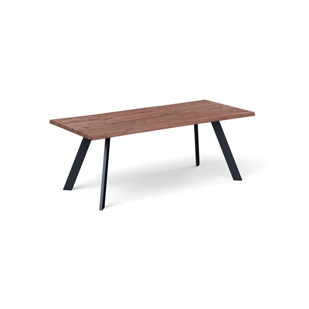 Heal's Madrid Table 220x90cm Walnut Natural Edge Filled
