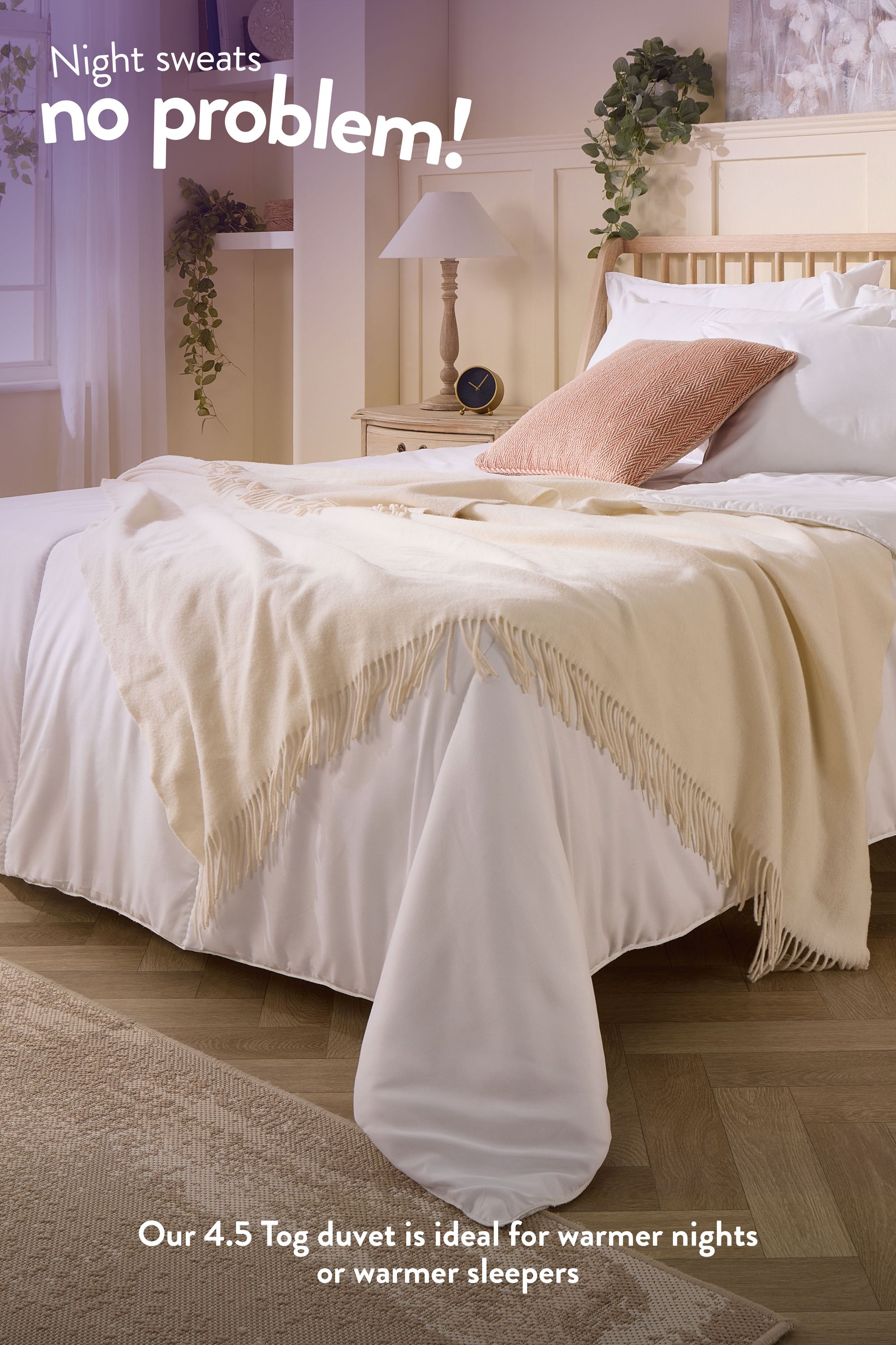 Slumberdown Climate Control 4.5 Tog Summer Duvet in White 4