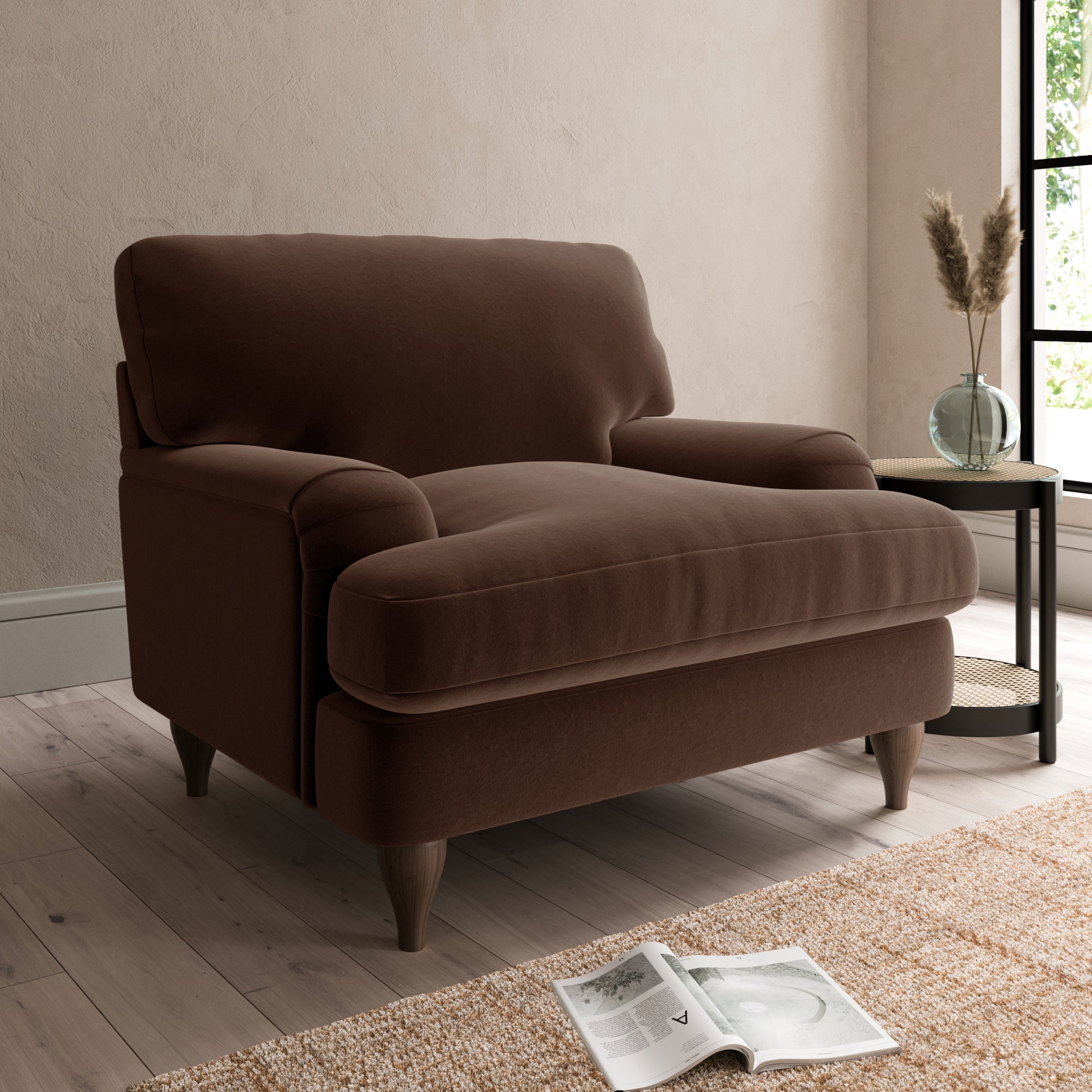 Darwin Luxury Velvet Armchair Luxury Velvet Pinecone