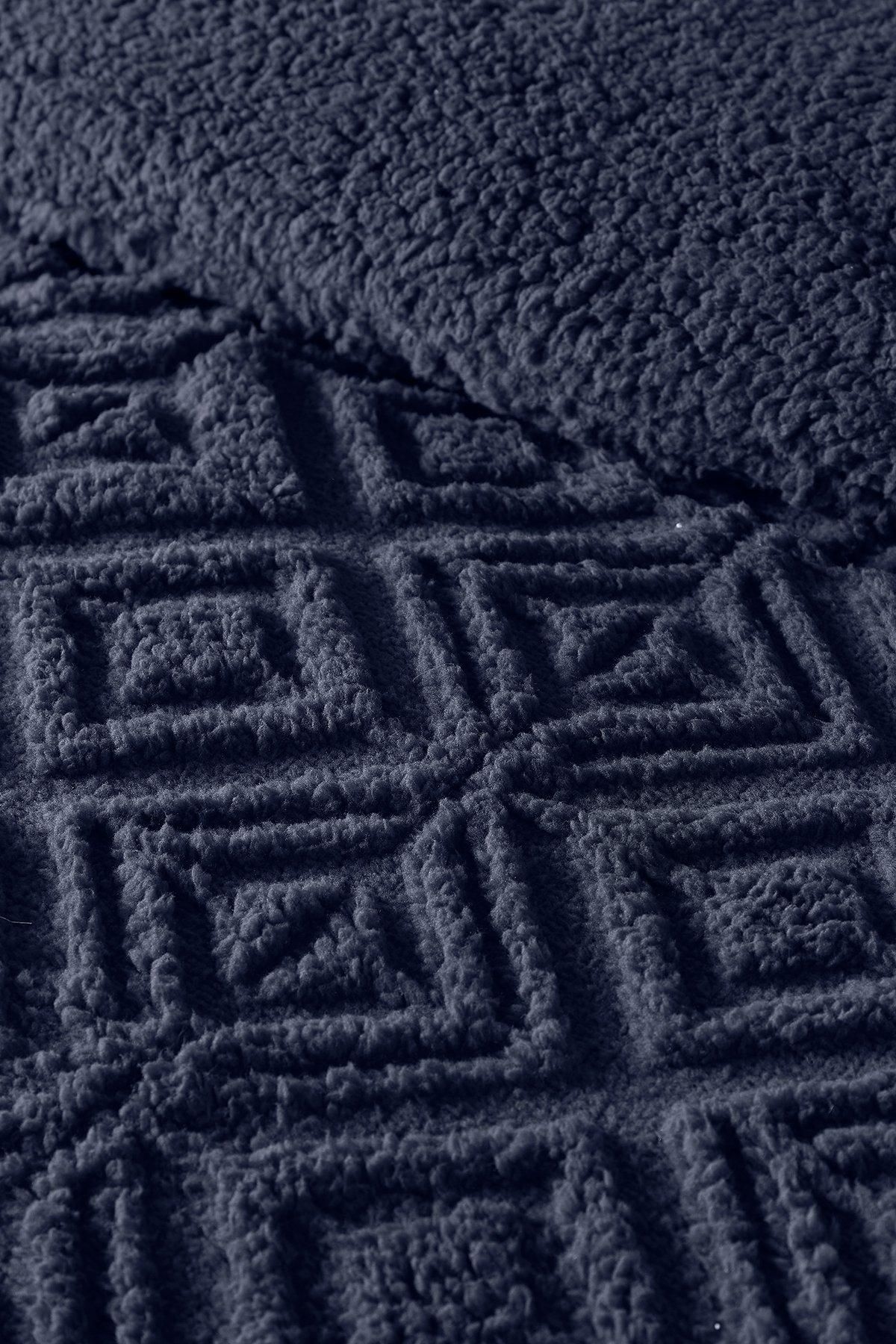 Fusion 'Geo Fleece' Fleece & Sherpa Duvet Cover Set in Navy 3