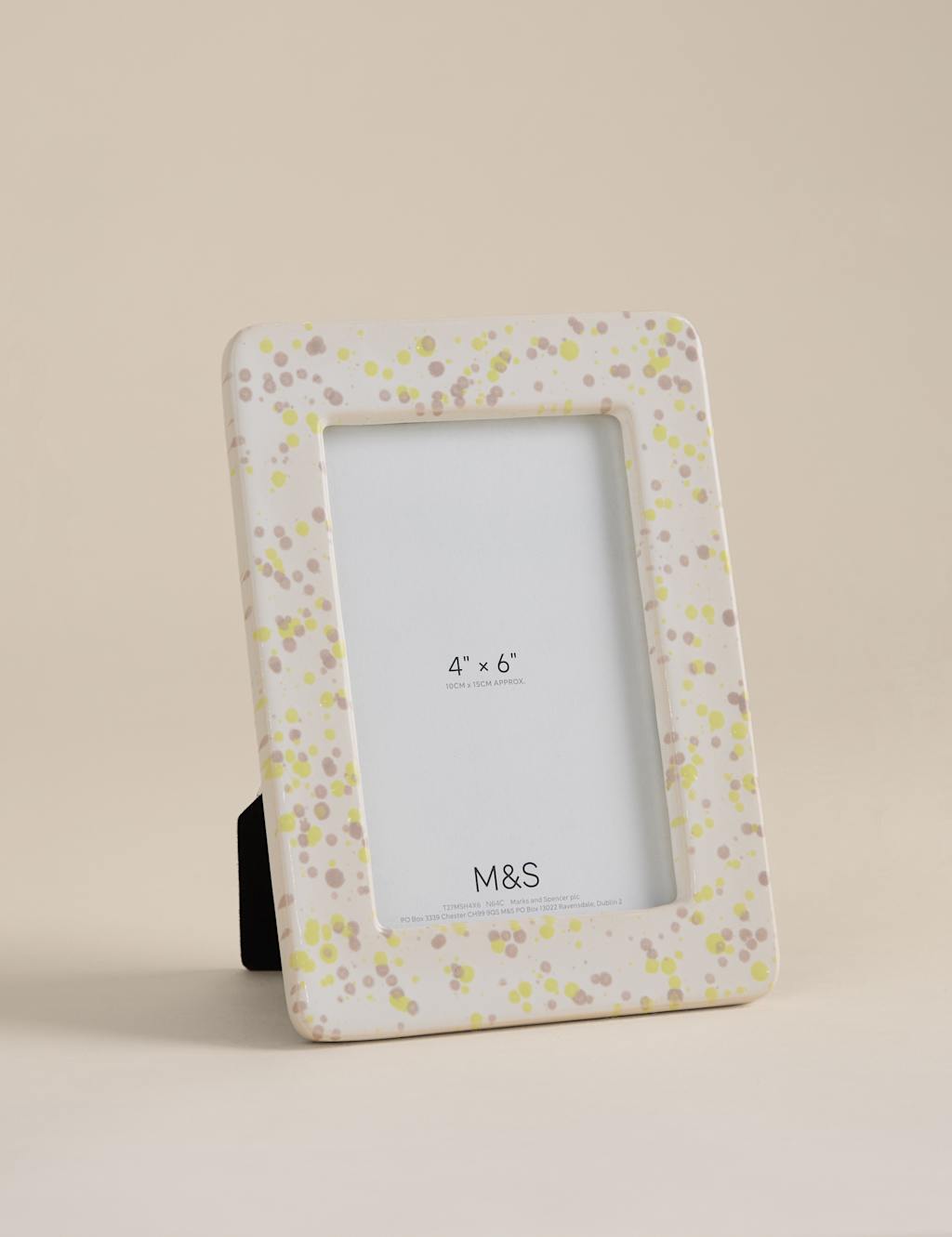 M&S Splatter Ceramic Photo Frame 4x6 inch Multi
