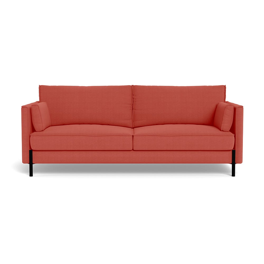 Heal's Tortona 3 Seater Sofa Linen Mix Grenadine Black Feet