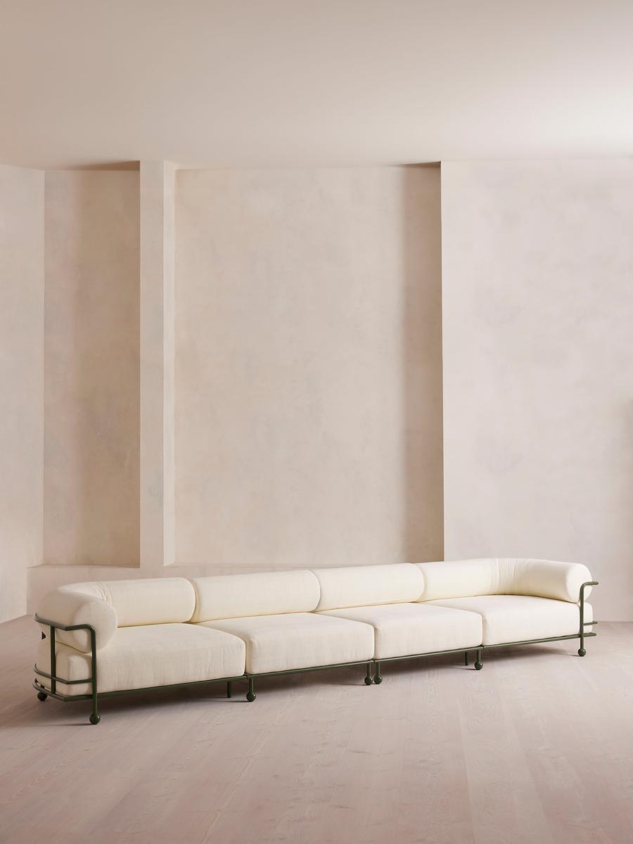 Gaspard Sofa, Five-Seater Sofa, Off White