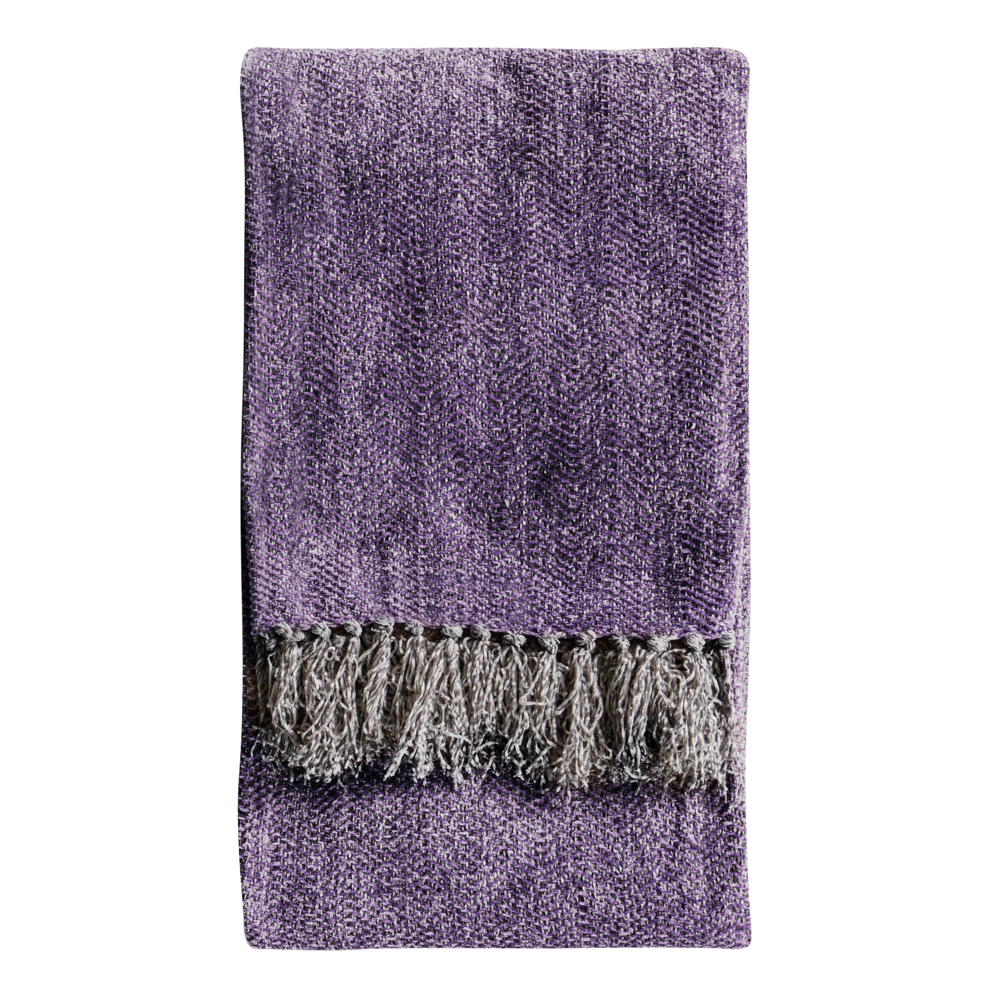 Chenille Herringbone 130cm x 170cm Throw Purple