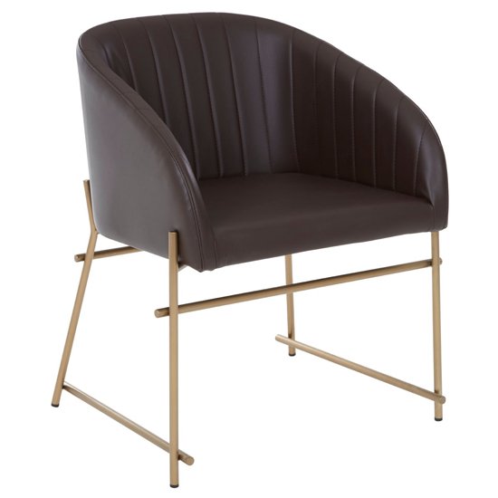 Bunda Faux Leather Dining Chair In Brown