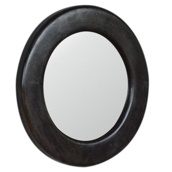 Tufa Wall Bedroom Mirror In Ash Black Frame