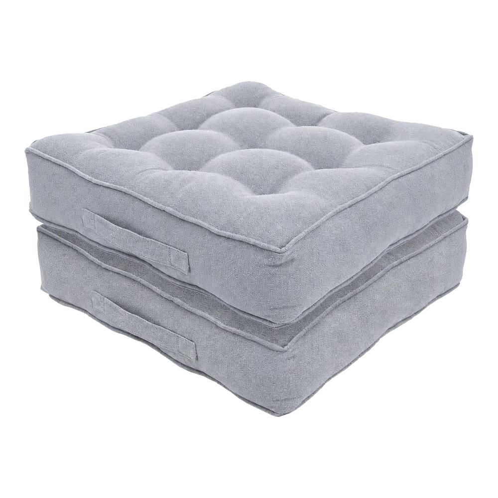 Harbour Housewares Square Armchair Booster Cushions - 50 x 50cm - Pack of 2 in Grey