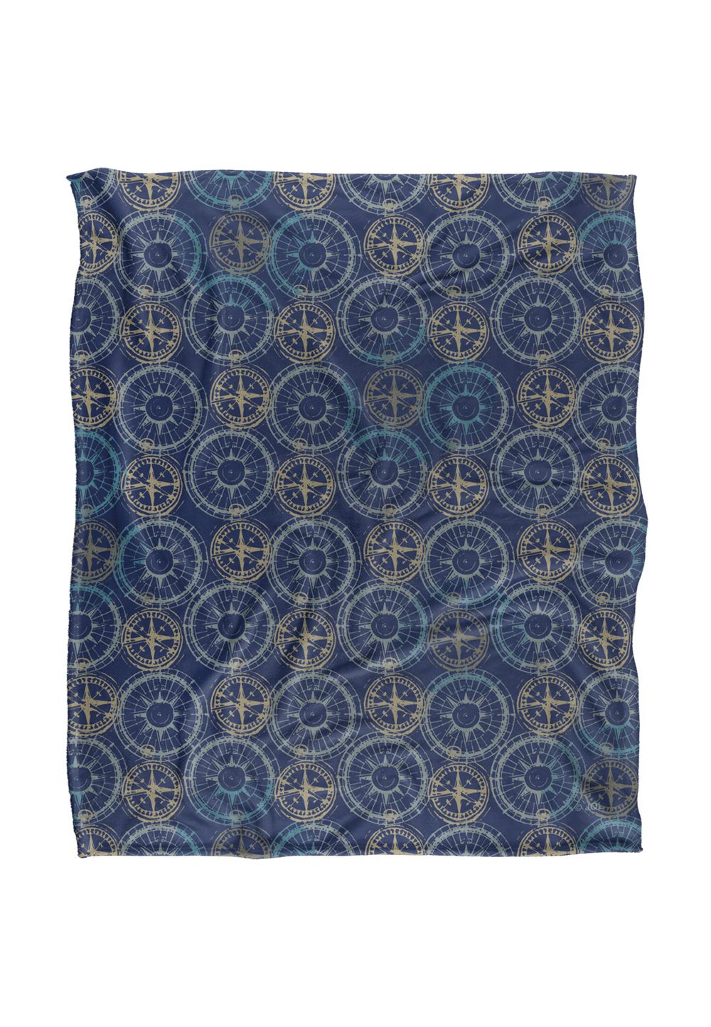 JQ Licensing Jl-Jp Compass Pattern 3 Silky Touch Super Soft Throw Blanket 152 X 127 cm in White