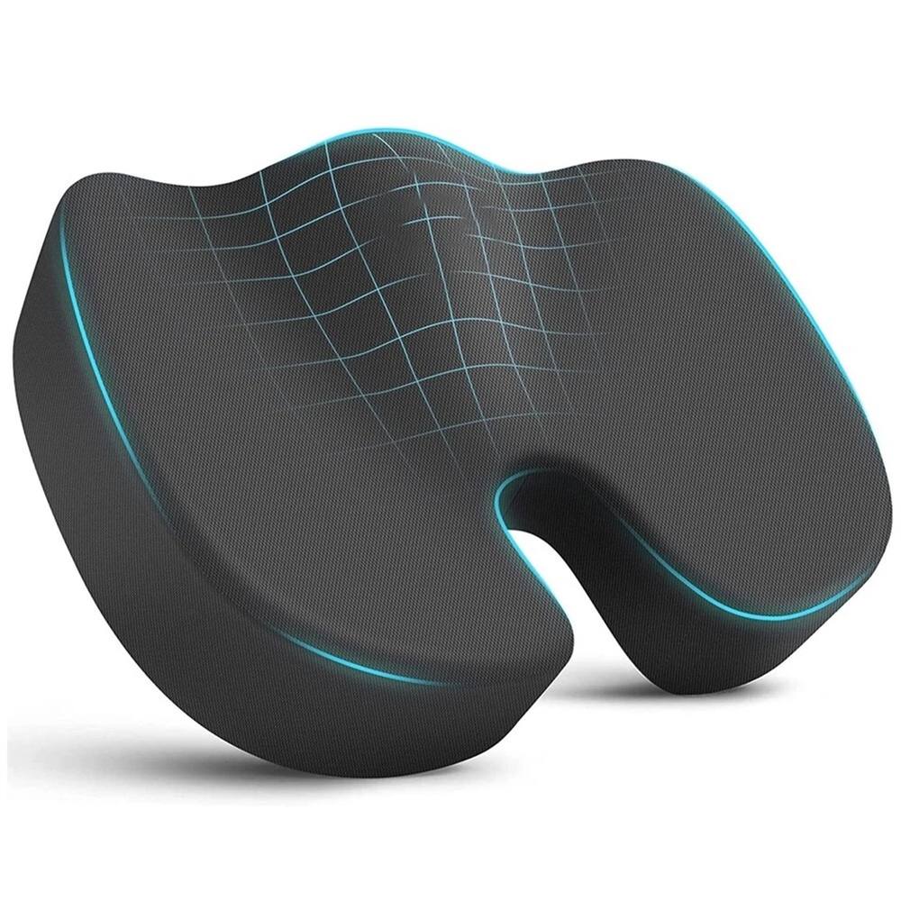 VOGREX Orthopaedic Memory Foam Seat Cushion Coccyx Pain Relief Office in Black