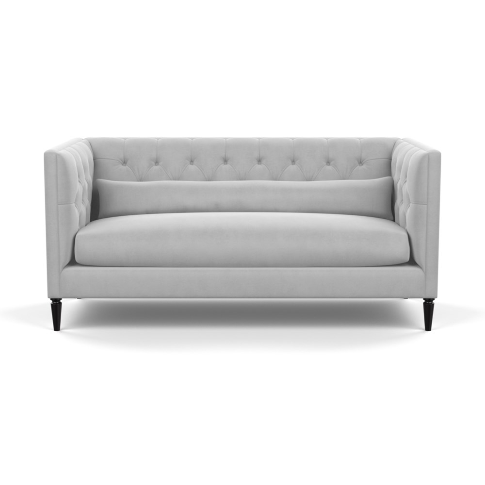 Heal's Balmoral 3 Seater Sofa Velvet Platinum Black Feet