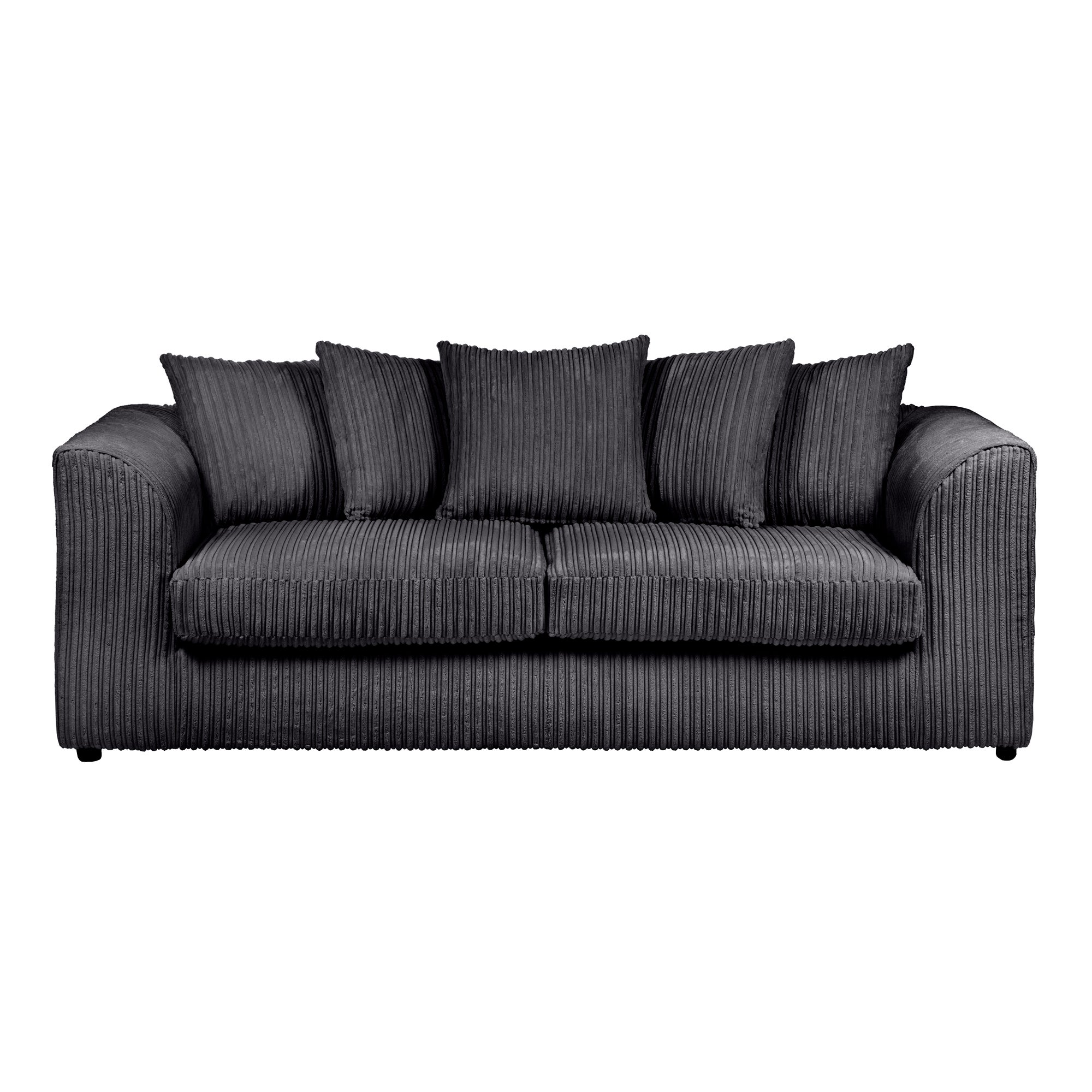 Blake Jumbo Cord 3 Seater Sofa Black
