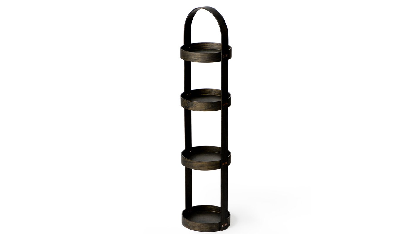 Wireworks Dark Oak Round Caddy 4 Tray Mezza