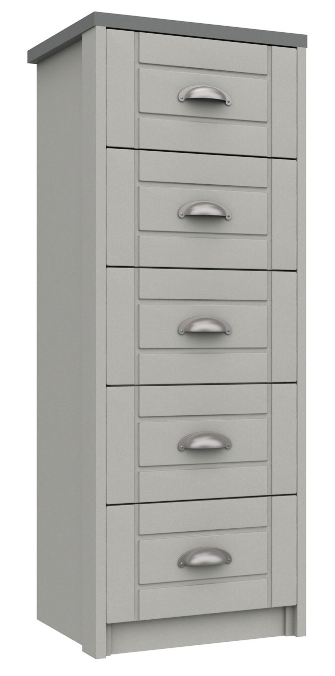 Kielder 5 Drawer Tallboy - Grey