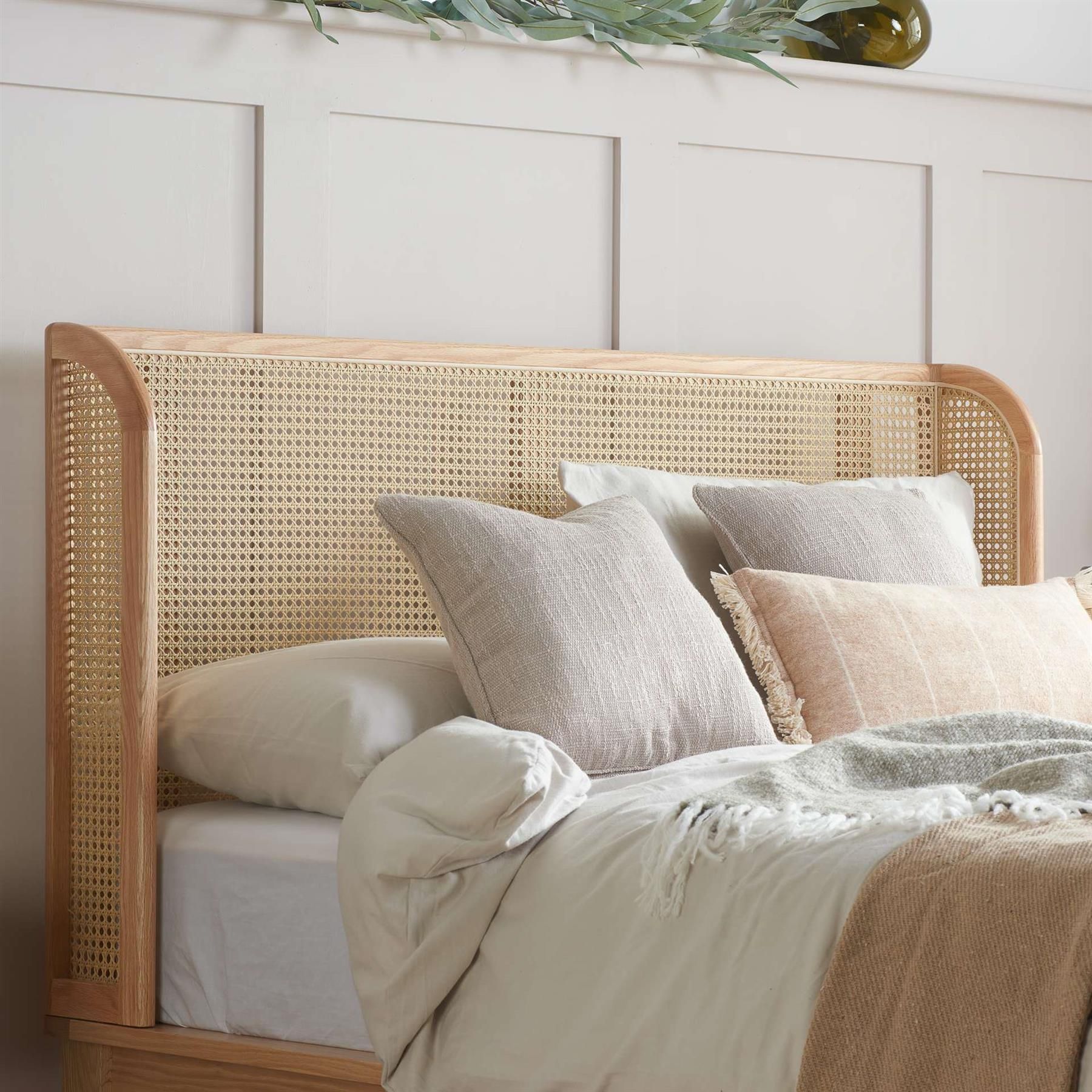 Birlea Rattan Bed Frame Venice Oak 4FT6 135cm Wrap Around in Beige