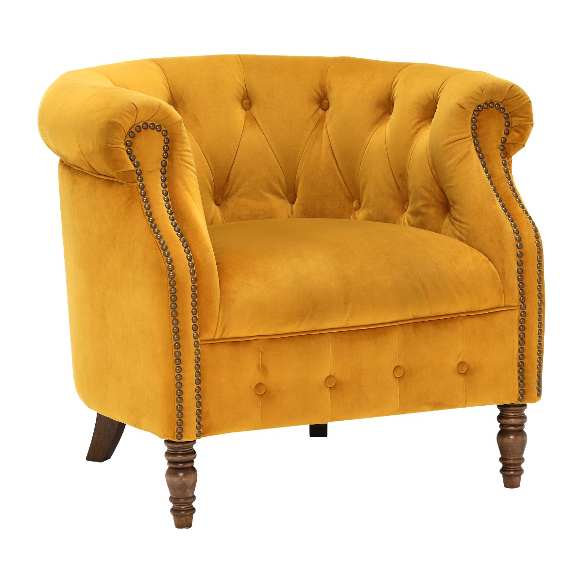 Ollena Velvet Chair, Plush Turmeric